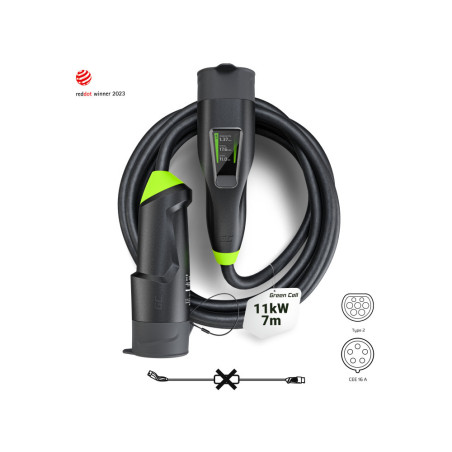 Ładowarka Mobilna EV 11kW 7m Typ 2 CEE 16A Wallbox z Aplikacją do Tesla Model Y 3 S X, Kia EV6, Ford Mach-E